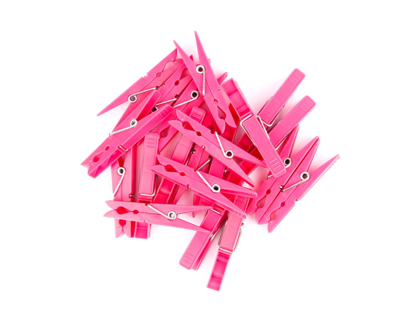 Roze wasknijpers | 20 stuks