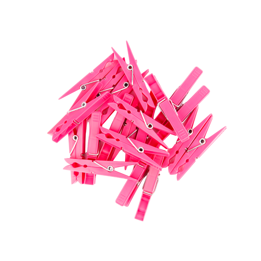Roze wasknijpers | 20 stuks